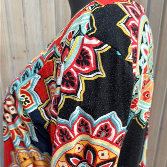 Source Unknown Blue and Orange Graphic Tunic with Long Sleeves - Picture 6 of 9